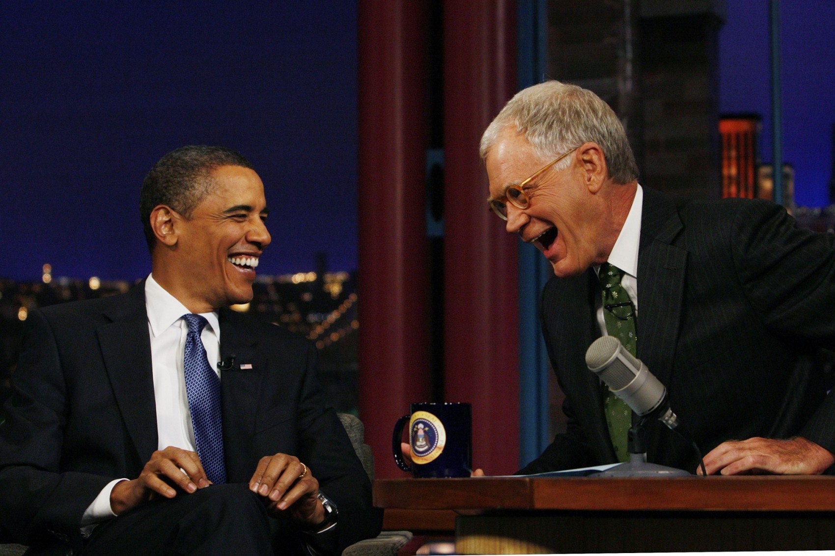 Image: Barack Obama, David Letterman