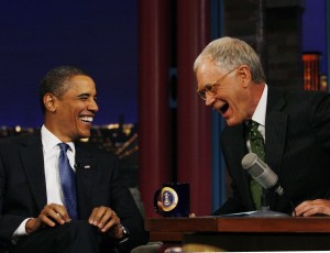 Image: Barack Obama, David Letterman