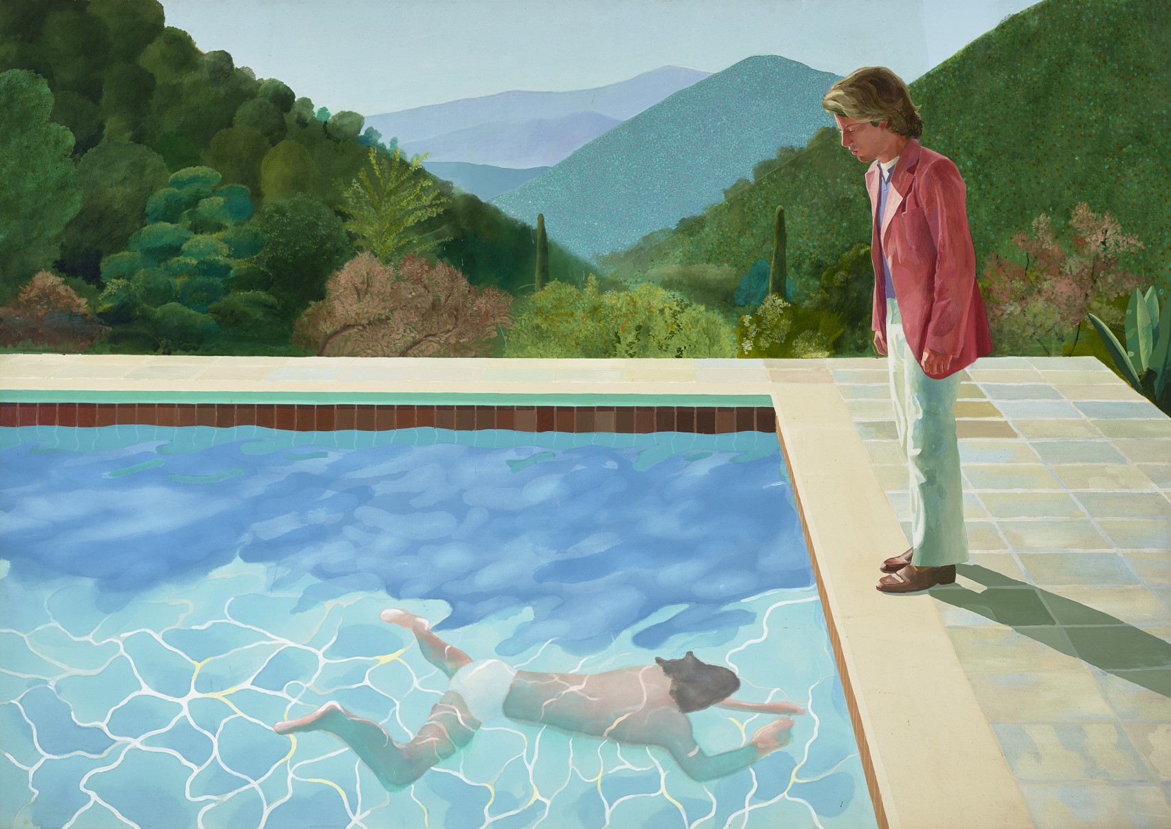 "PORTRAIT OF AN ARTIST (POOL WITH TWO FIGURES)" 1972
ACRYLIC ON CANVAS
84 X 120"
© DAVID HOCKNEY
PHOTO CREDIT: ART GALLERY OF NEW SOUTH WALES/JENNI CARTER