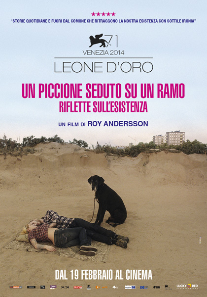un piccione seduto su un ramo riflette sull'esistenza poster