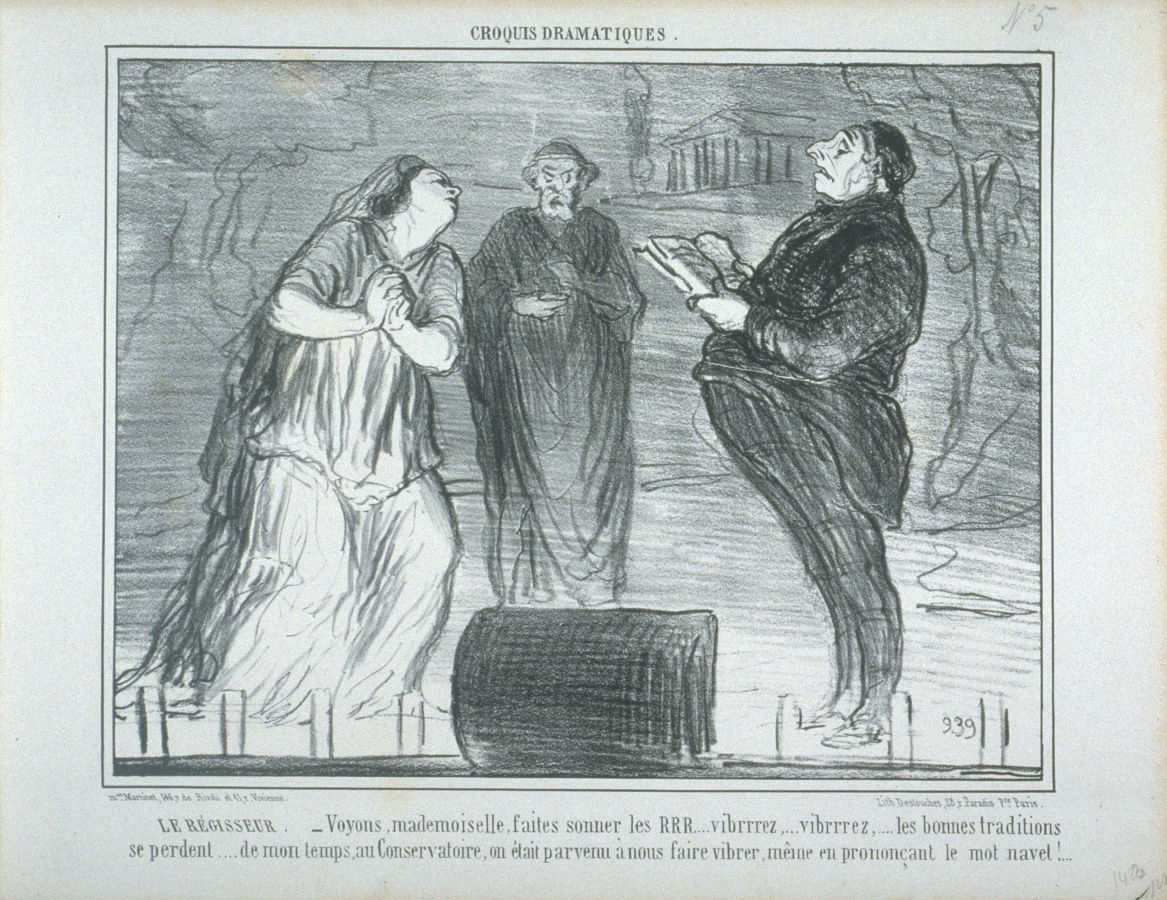 Honoré Daumier Le régisseur, no.5 dalla serie Croquis Dramatiques (1856) ©Bruno and Sadie Adriani Collection, FAMSF