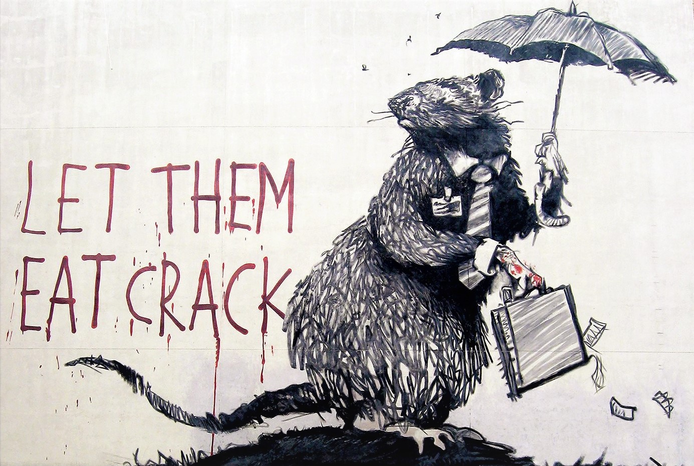 Banksy Let Them Eat Crack (2008). Manhattan, New York