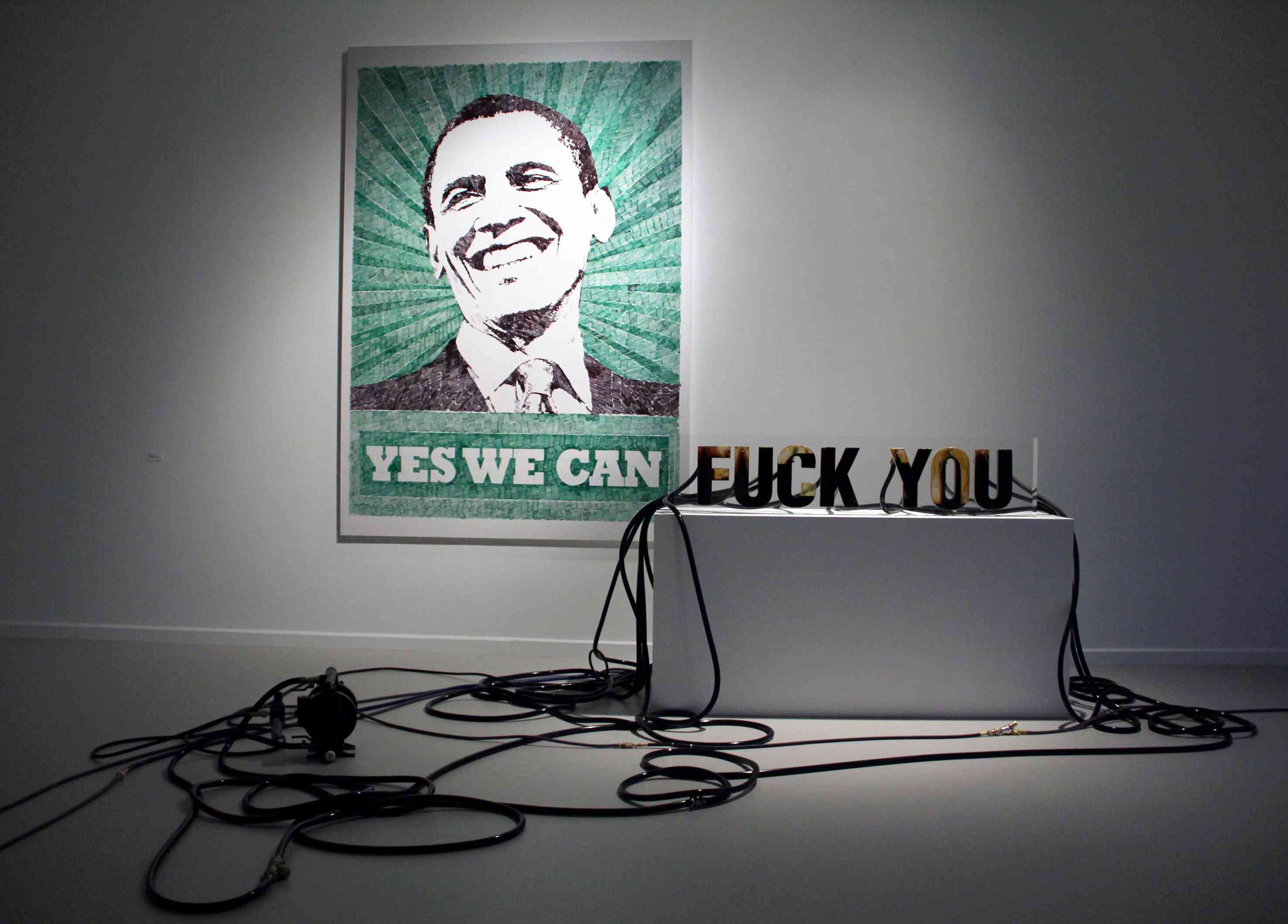 Andrei Molodkin Yes We Can Fuck You (2011). ©Courtesy of Galerie Blue Square, Washington DC