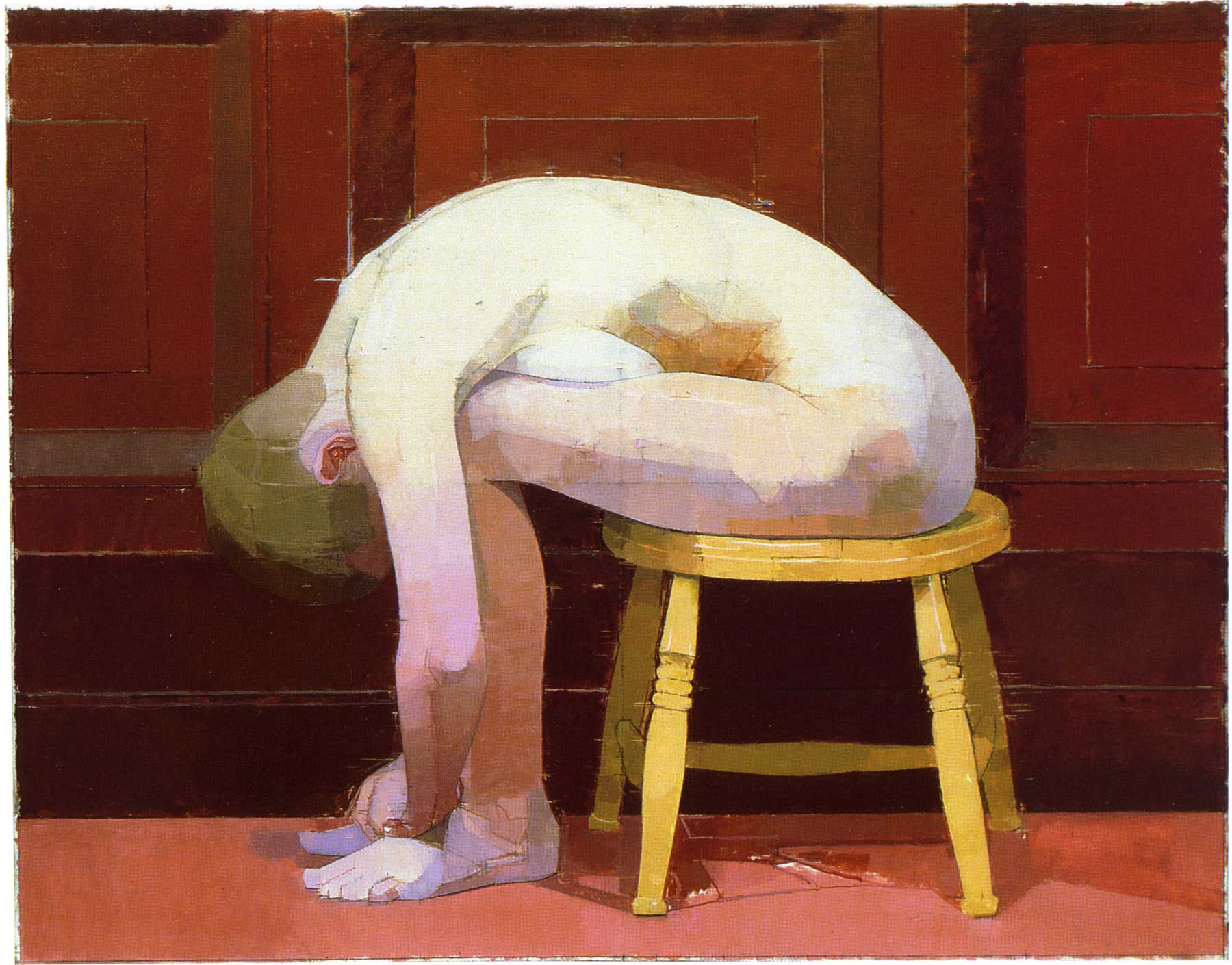 Euan Uglow Curled nude on a stool (1982-3). ©Euan Uglow