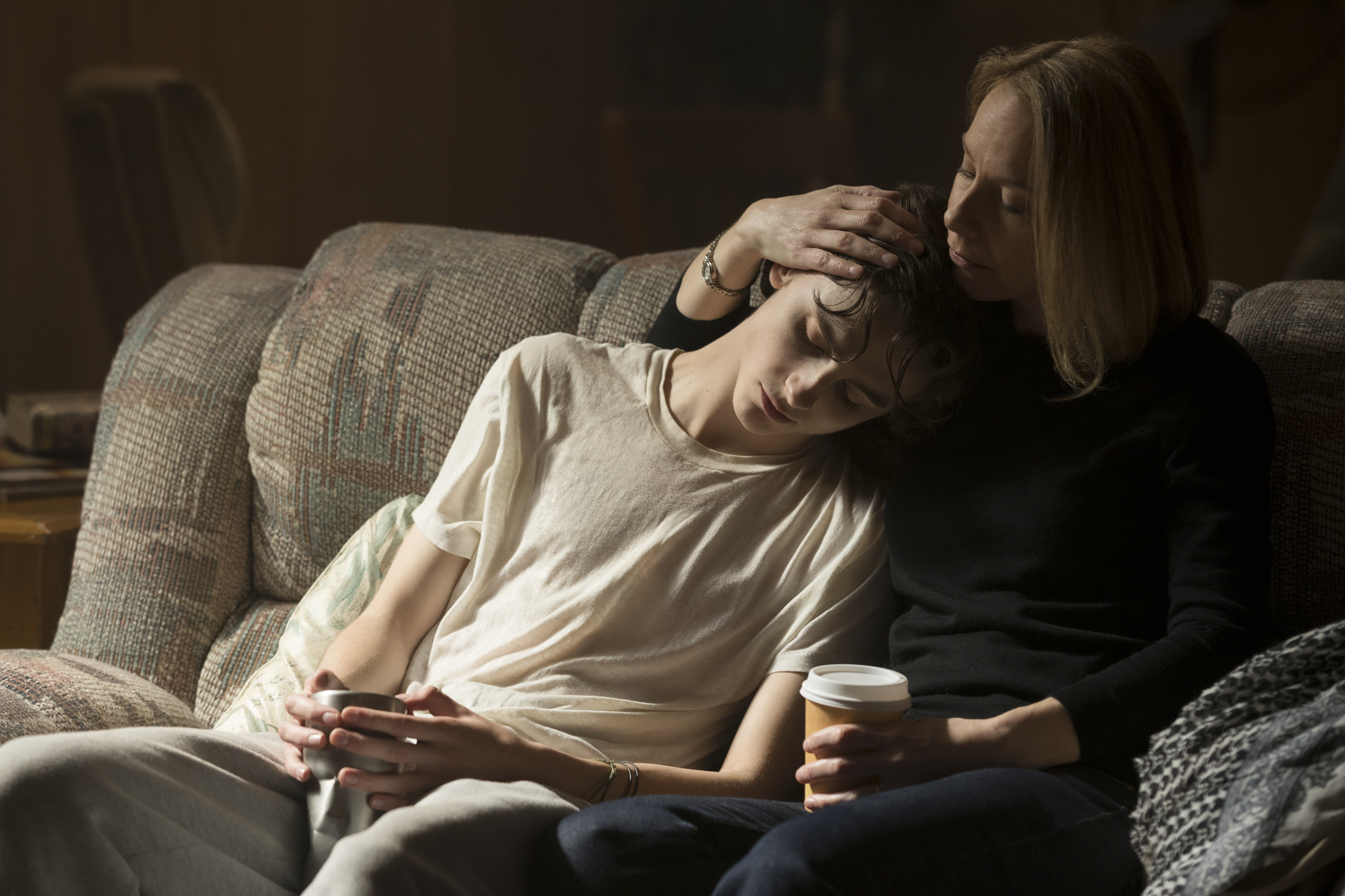 Timothe Chalamet as Nic Sheff and Amy Ryan as Vicki Sheff star in BEAUTIFUL BOY